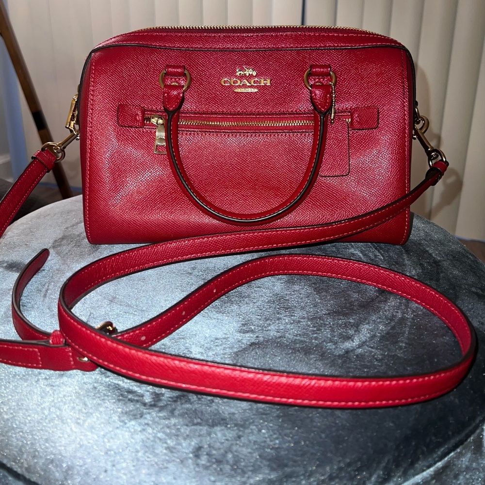 Red Coach handbag